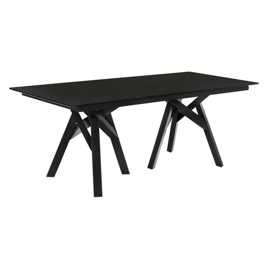 Armen Living - Cortina 79in Mid-Century Modern Black Wood Dining Table with Black Legs - LCCODIBL veiw 1