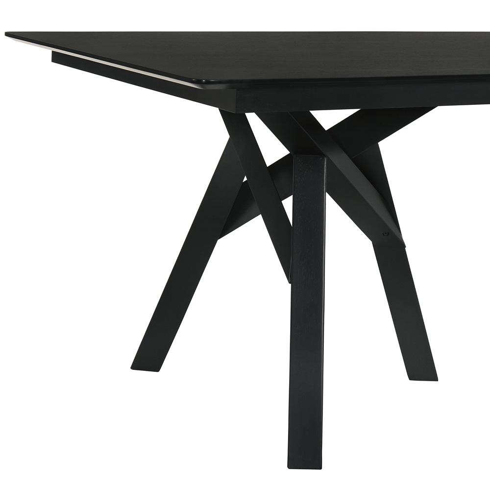 Armen Living - Cortina 79in Mid-Century Modern Black Wood Dining Table with Black Legs - LCCODIBL veiw 3