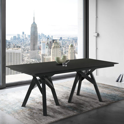Armen Living - Cortina 79in Mid-Century Modern Black Wood Dining Table with Black Legs - LCCODIBL veiw 4