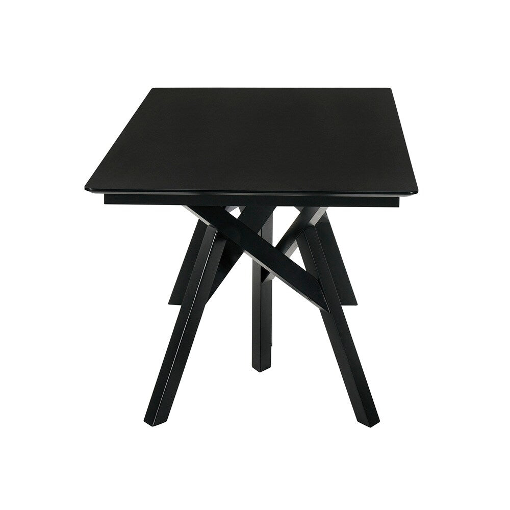 Armen Living - Cortina 79in Mid-Century Modern Black Wood Dining Table with Black Legs - LCCODIBL veiw 5
