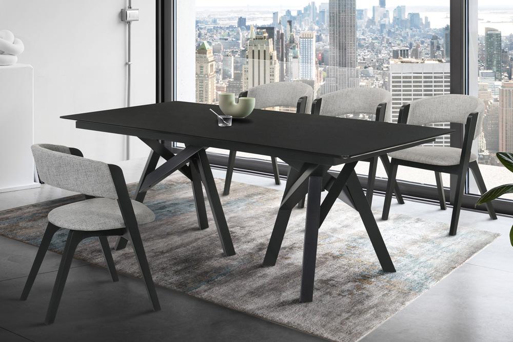 Armen Living - Cortina 79in Mid-Century Modern Black Wood Dining Table with Black Legs - LCCODIBL veiw 6