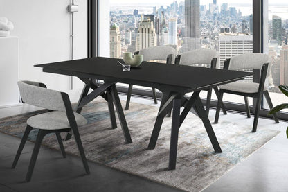 Armen Living - Cortina 79in Mid-Century Modern Black Wood Dining Table with Black Legs - LCCODIBL veiw 6