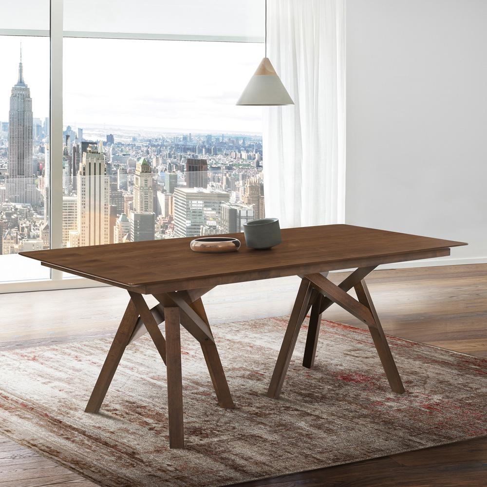 Armen Living - Cortina 79in Mid-Century Modern Walnut Wood Dining Table with Walnut Legs - LCCODIWA veiw 4