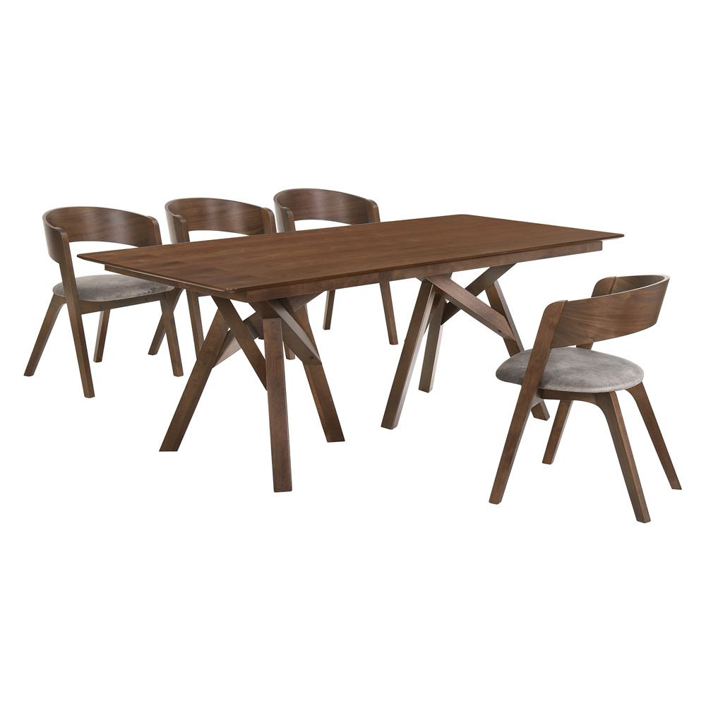 Armen Living - Cortina and Jackie 5 Piece Walnut Rectangular Dining Set - SETCODIWA5E veiw 1