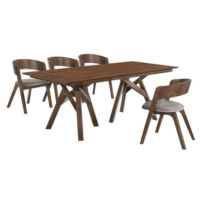 Armen Living - Cortina and Jackie 5 Piece Walnut Rectangular Dining Set - SETCODIWA5E veiw 1