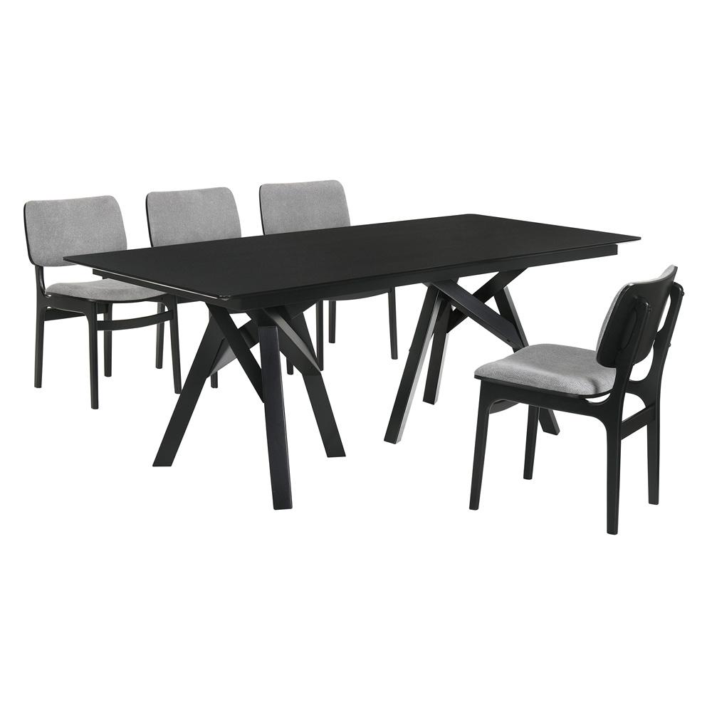 Armen Living - Cortina and Lima 5 Piece Black Rectangular Dining Set - SETCODIBLK5D veiw 1