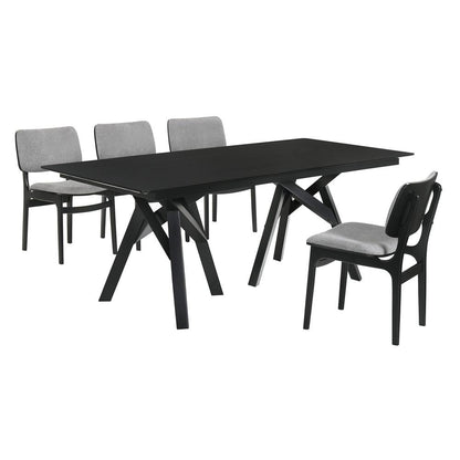Armen Living - Cortina and Lima 5 Piece Black Rectangular Dining Set - SETCODIBLK5D veiw 1