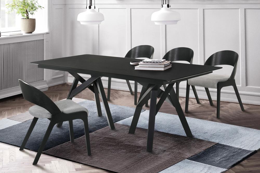 Armen Living - Cortina and Polly 5 Piece Black Rectangular Dining Set - SETCODIBLK5C veiw 8