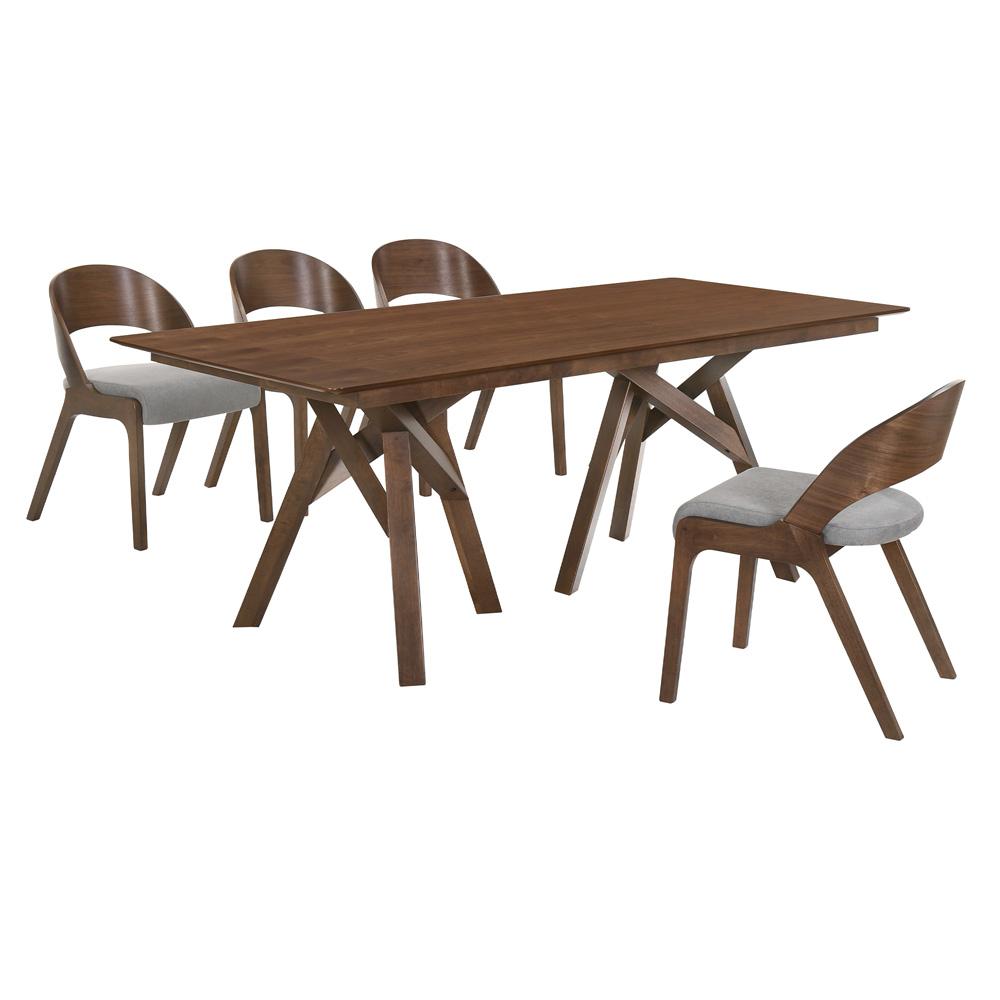 Armen Living - Cortina and Polly 5 Piece Walnut Rectangular Dining Set - SETCODIWA5C veiw 1