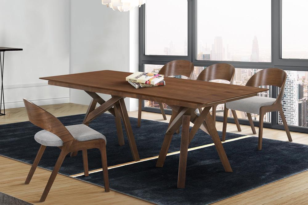 Armen Living - Cortina and Polly 5 Piece Walnut Rectangular Dining Set - SETCODIWA5C veiw 8