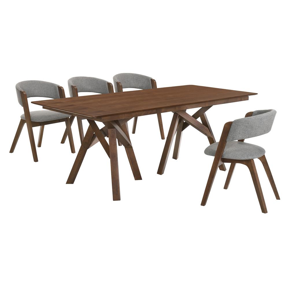 Armen Living - Cortina and Rowan 5 Piece Walnut Rectangular Dining Set - SETCODIWA5B veiw 1