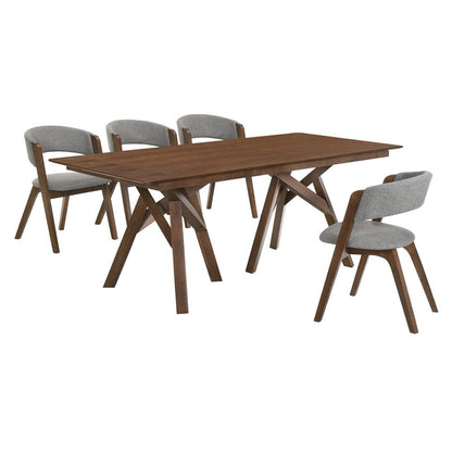 Armen Living - Cortina and Rowan 5 Piece Walnut Rectangular Dining Set - SETCODIWA5B veiw 1