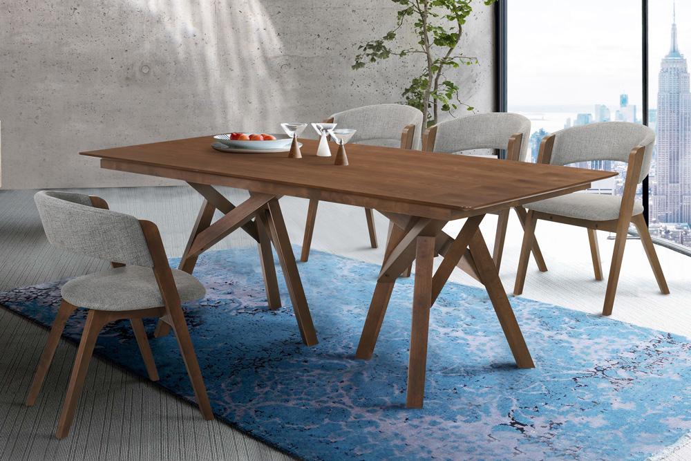 Armen Living - Cortina and Rowan 5 Piece Walnut Rectangular Dining Set - SETCODIWA5B veiw 8