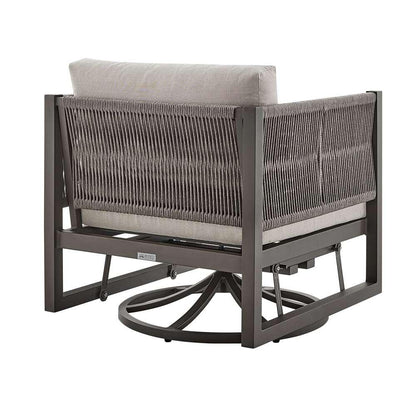 Armen Living - Cuffay Outdoor Patio Swivel Glider Lounge Chair in Dark Brown Aluminum with Cushions - 840254332461 veiw 4