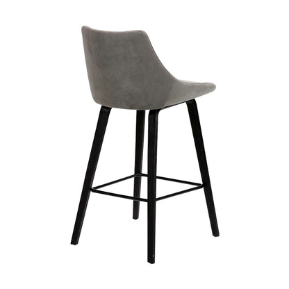 Armen Living - Dani 26in Gray Velvet Barstool in Black Brushed Wood Finish - LCDIBABLGR26 veiw 4