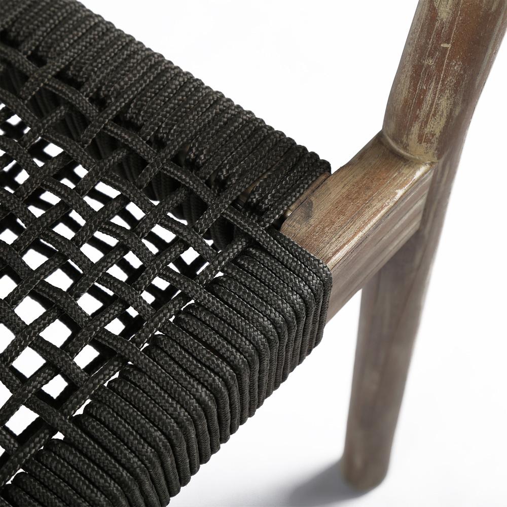 Armen Living - Doris Indoor Outdoor Dining Chair in Light Eucalyptus Wood with Charcoal Rope (Set of 2) - LCDOSICHR veiw 6