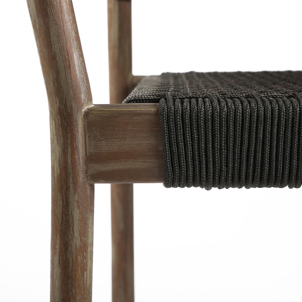 Armen Living - Doris Indoor Outdoor Dining Chair in Light Eucalyptus Wood with Charcoal Rope (Set of 2) - LCDOSICHR veiw 7