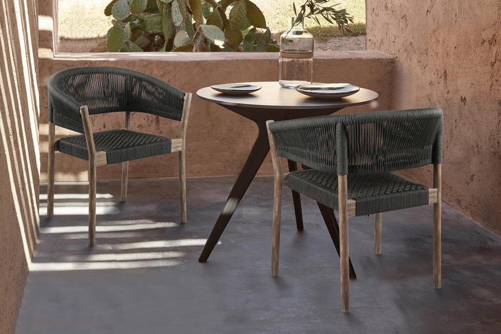 Armen Living Doris Indoor Outdoor Dining Chair (Set of 2) - Thumbnail 5