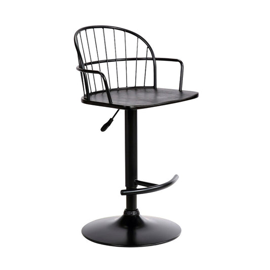 Armen Living - Edward Adjustable Black Wood and Metal Barstool  - LCEWBABLBL veiw 1