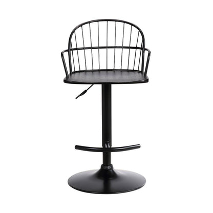 Armen Living - Edward Adjustable Black Wood and Metal Barstool  - LCEWBABLBL veiw 2