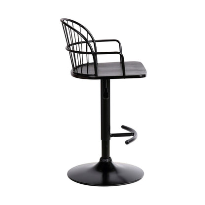 Armen Living - Edward Adjustable Black Wood and Metal Barstool  - LCEWBABLBL veiw 3