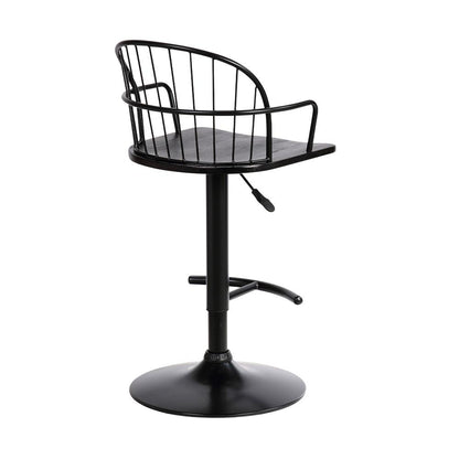 Armen Living - Edward Adjustable Black Wood and Metal Barstool  - LCEWBABLBL veiw 4