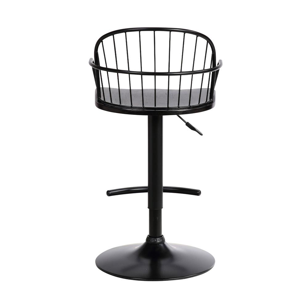 Armen Living - Edward Adjustable Black Wood and Metal Barstool  - LCEWBABLBL veiw 5