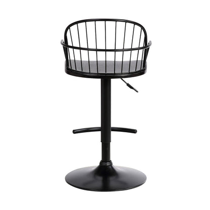 Armen Living - Edward Adjustable Black Wood and Metal Barstool  - LCEWBABLBL veiw 5