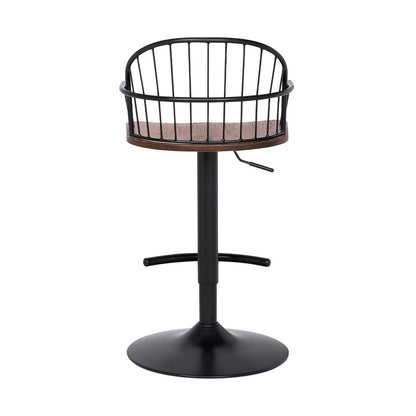 Armen Living - Edward Adjustable Walnut Glazed Barstool in Black Powder Coated Finish - LCEWBABLWA veiw 5