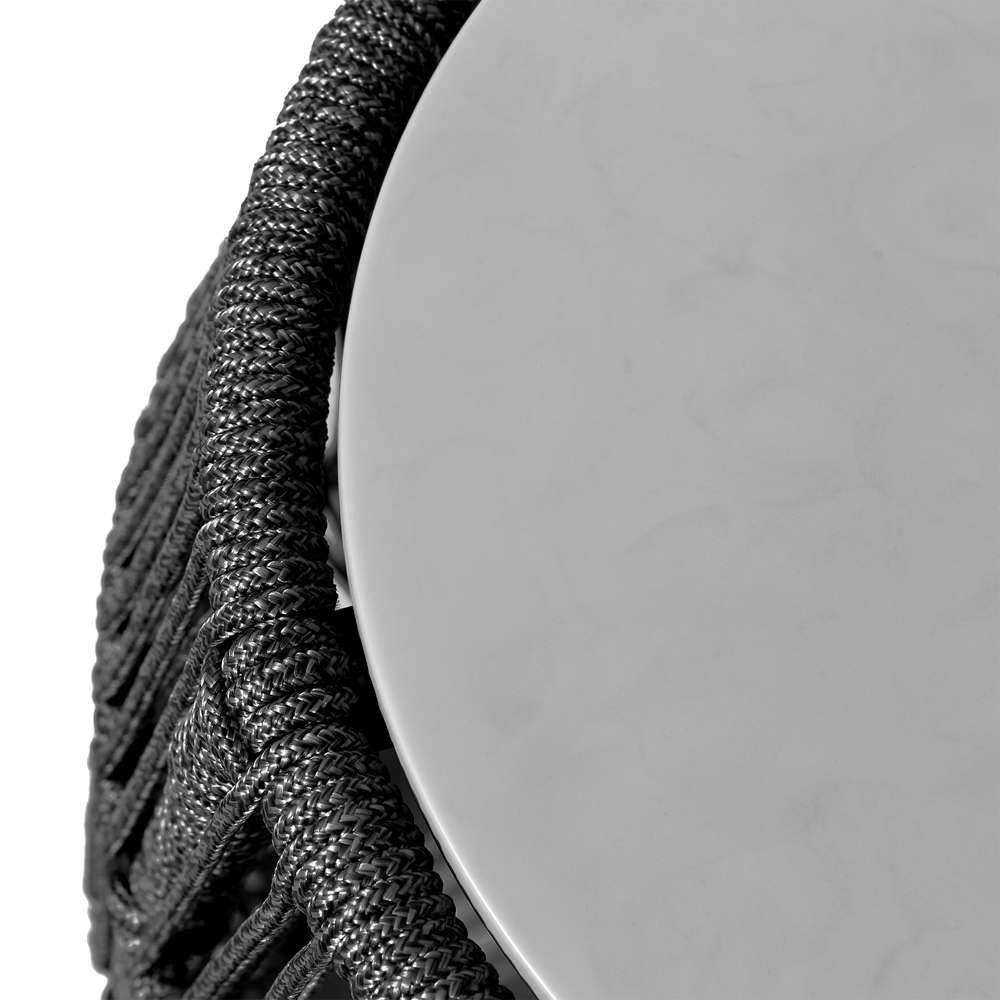 Armen Living - Emory Indoor Outdoor Garden Stool End Table in Charcoal Rope and Grey Stone - 840254336001 veiw 3