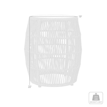 Armen Living - Emory Indoor Outdoor Garden Stool End Table in Charcoal Rope and Grey Stone - 840254336001 veiw 6