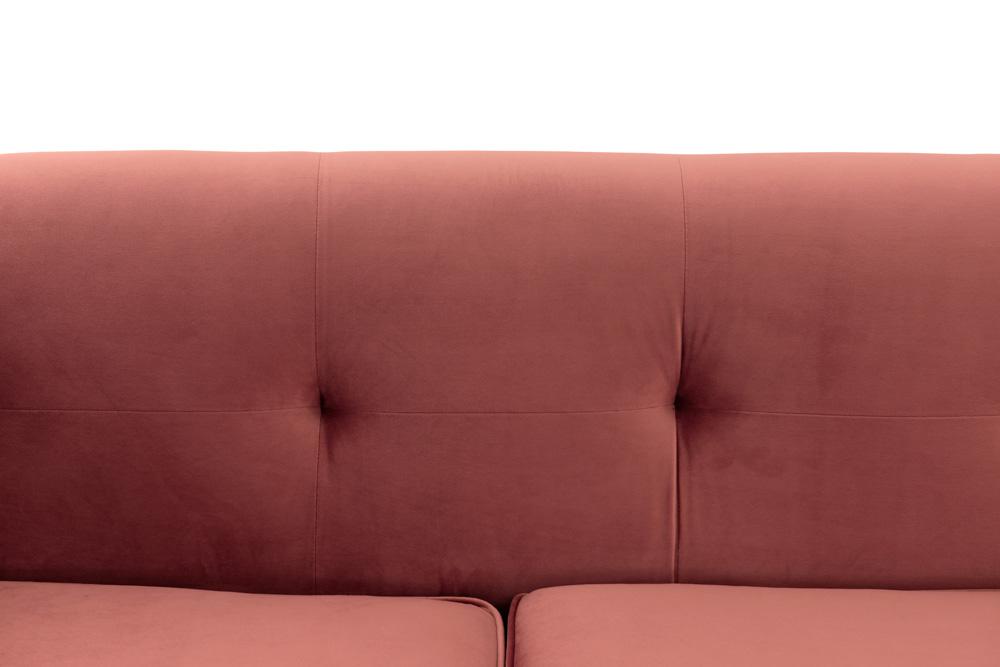 Armen Living - Everest 90in Blush Fabric Upholstered Sofa with Brushed Gold Legs - LCEV3BLUSH veiw 3