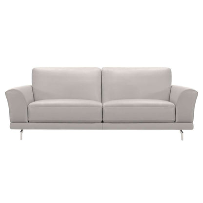 Armen Living - Everly Contemporary Sofa in Genuine Dove Gray Leather with Brushed Stainless Steel Legs - LCEV3GR veiw 1
