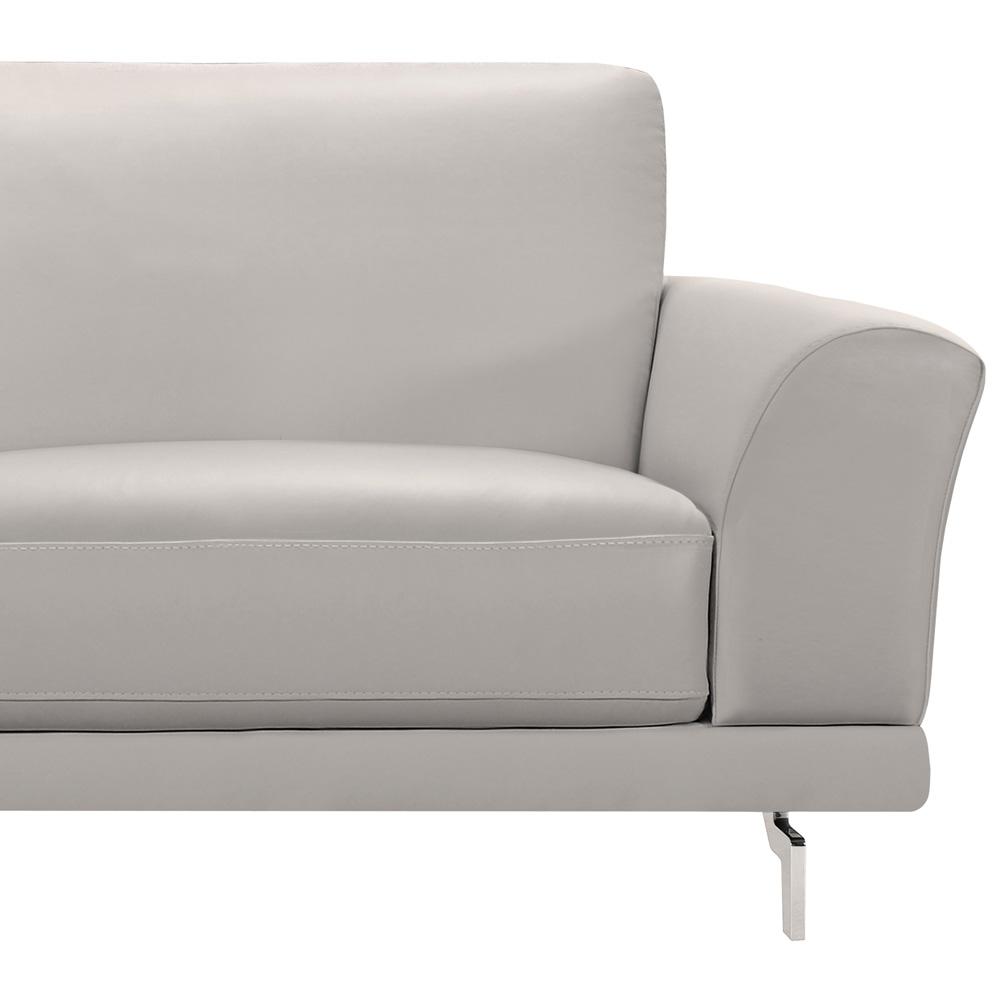 Armen Living - Everly Contemporary Sofa in Genuine Dove Gray Leather with Brushed Stainless Steel Legs - LCEV3GR veiw 3