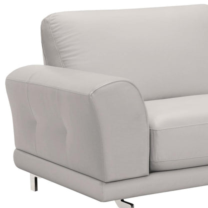 Armen Living - Everly Contemporary Sofa in Genuine Dove Gray Leather with Brushed Stainless Steel Legs - LCEV3GR veiw 4