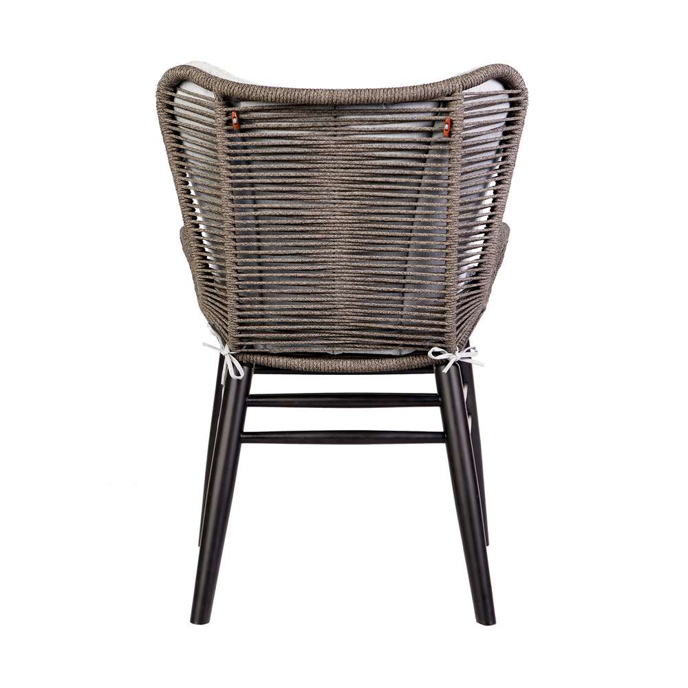 Armen Living - Fanny Outdoor Patio Dining Chair in Dark Eucalyptus Wood and Truffle Rope - 840254335936 veiw 6