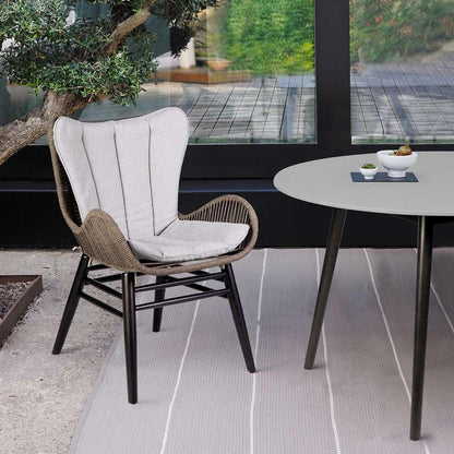 Armen Living - Fanny Outdoor Patio Dining Chair in Dark Eucalyptus Wood and Truffle Rope - 840254335936 veiw 8