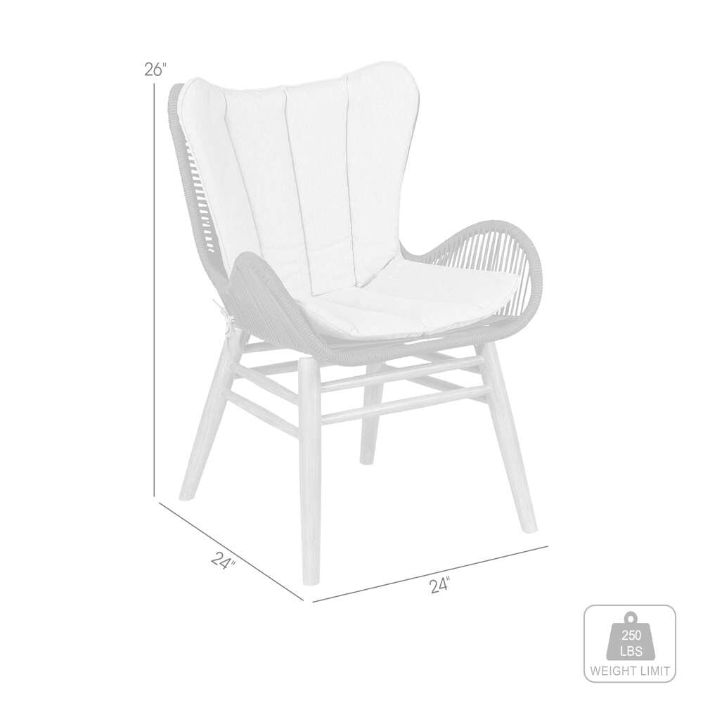 Armen Living - Fanny Outdoor Patio Dining Chair in Light Eucalyptus Wood and Charcoal Rope - 840254335967 veiw 7