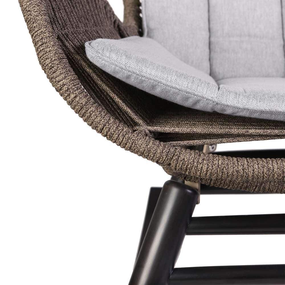 Armen Living - Fanny Outdoor Patio Rocking chair in Dark Eucalyptus Wood and Truffle Rope - 840254332256 veiw 6