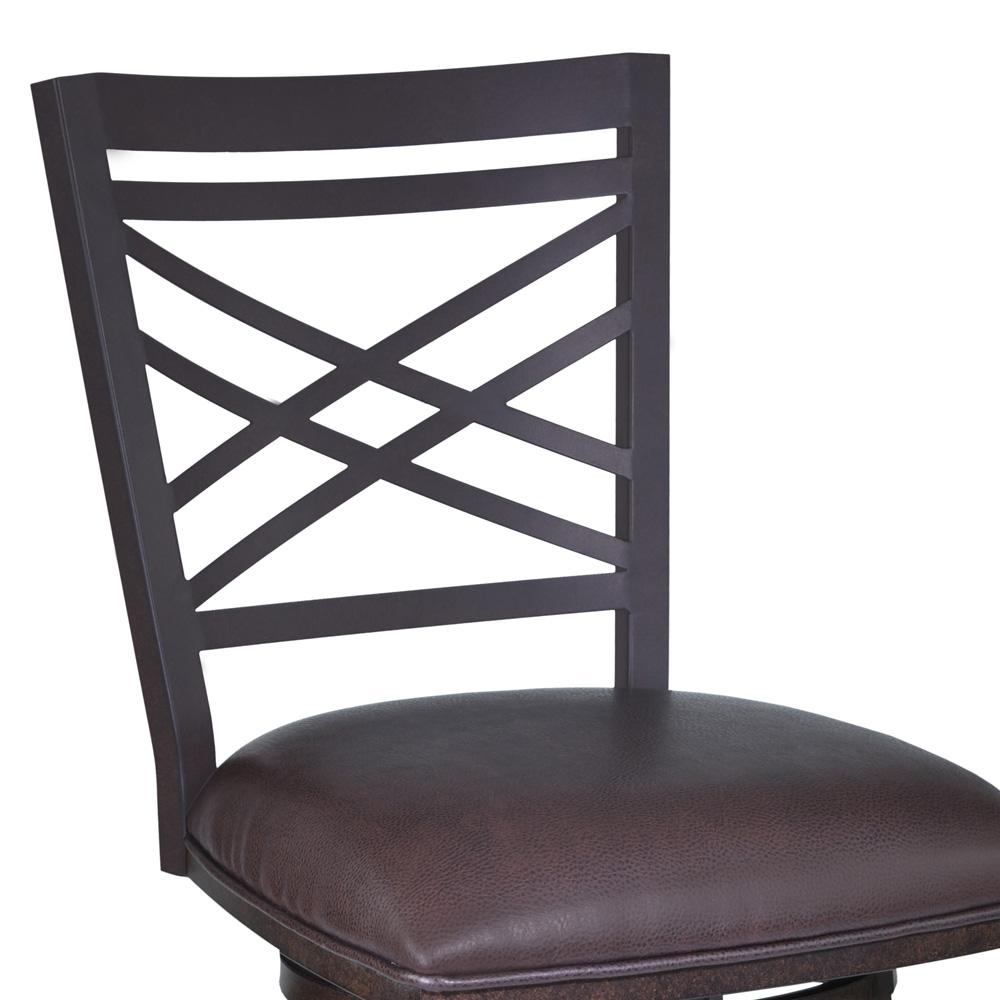 Armen Living - Fargo 26in Barstool in Auburn Bay finish with Brown Pu upholstery - LCFA26BABR veiw 3