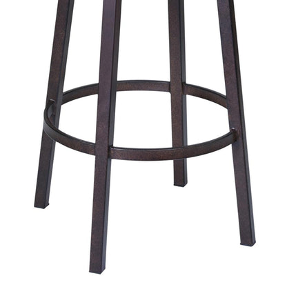 Armen Living - Fargo 26in Barstool in Auburn Bay finish with Brown Pu upholstery - LCFA26BABR veiw 4