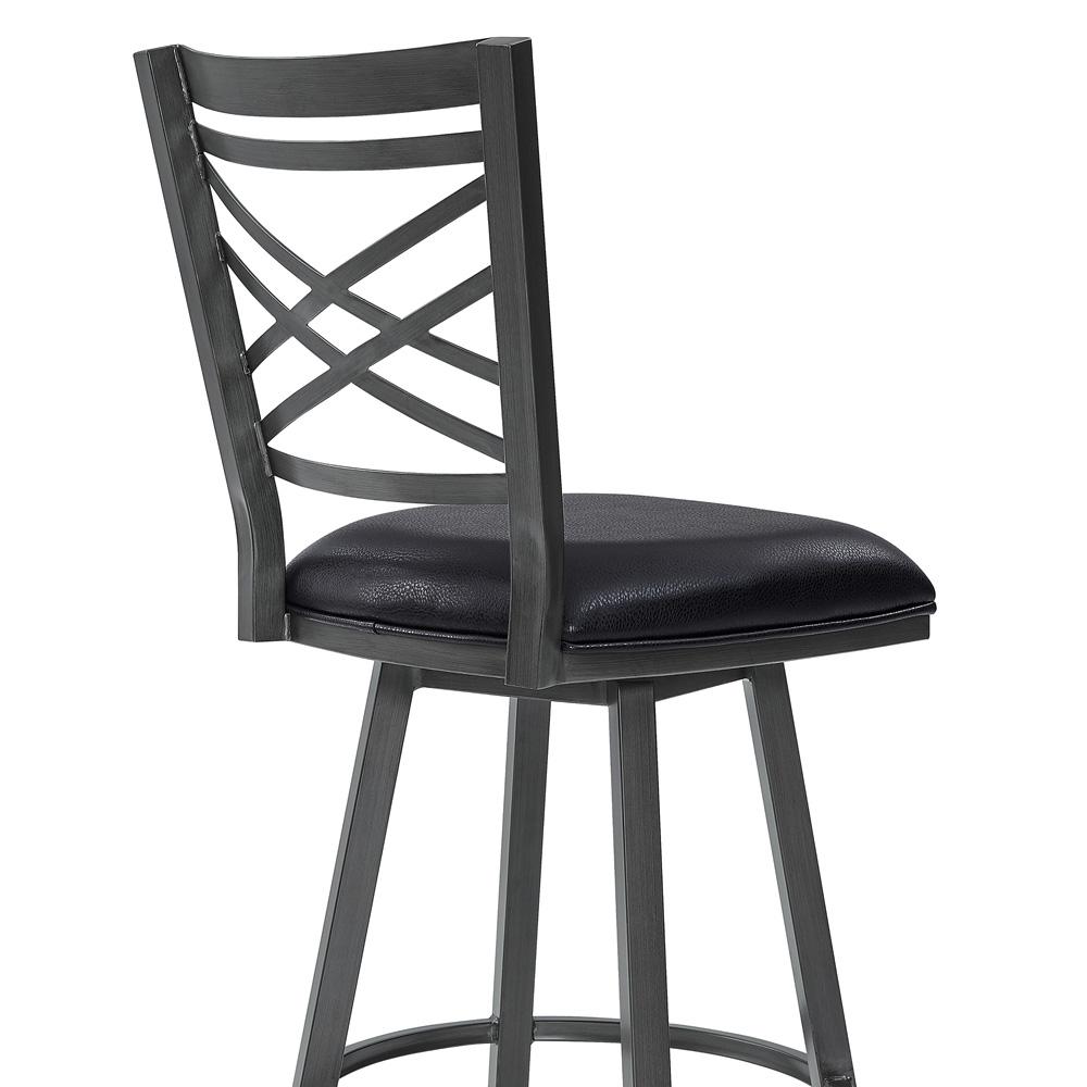 Armen Living - Fargo 26in Counter Height Metal Barstool in Mineral Finish with Black Faux Leather - LCFA26BAMFBL veiw 5