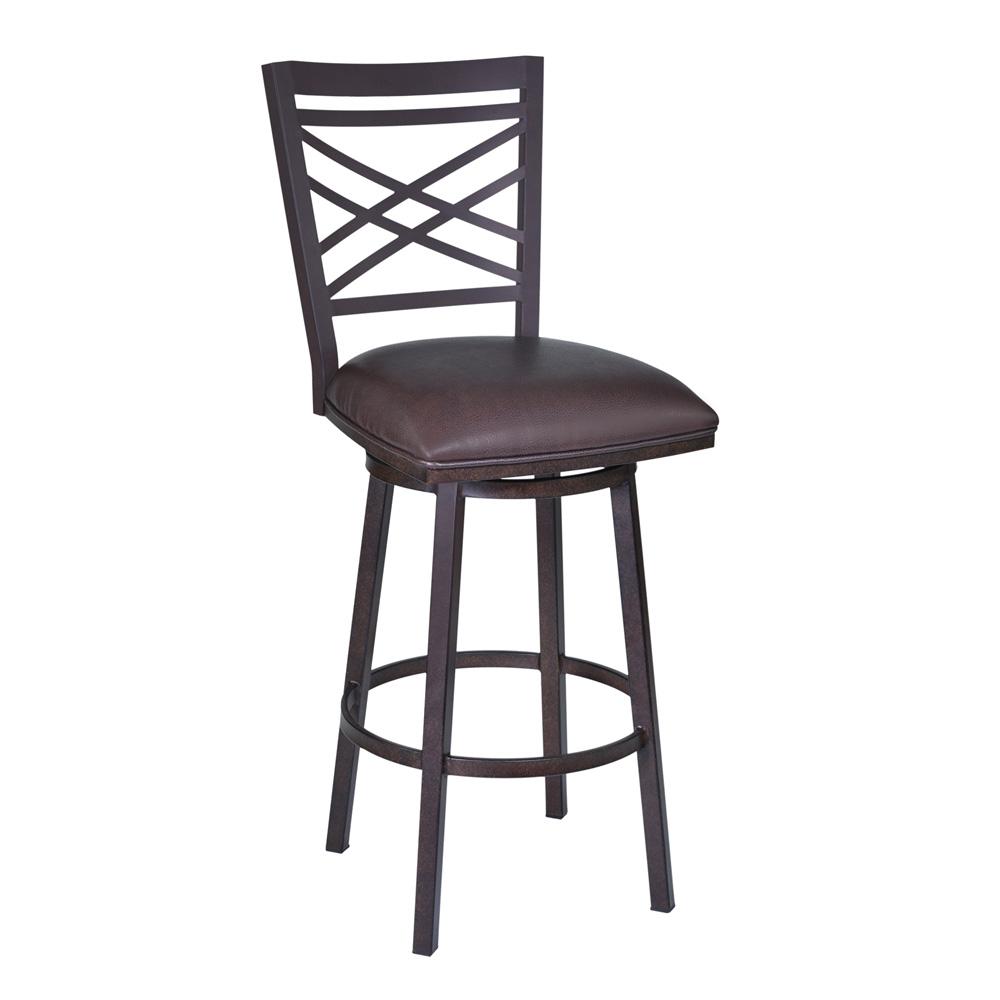 Armen Living - Fargo 30in Barstool in Auburn Bay finish with Brown Pu upholstery - LCFA30BABR veiw 1