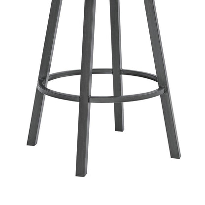 Armen Living - Fargo 30in Counter Height Metal Barstool in Mineral Finish with Black Faux Leather - LCFA30BAMFBL veiw 6