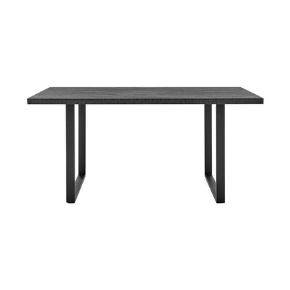 Armen Living - Fenton and Gray Pacific 5 Piece Modern Rectangular Dining Set with Black Base - SETFEDI5PCGR veiw 4