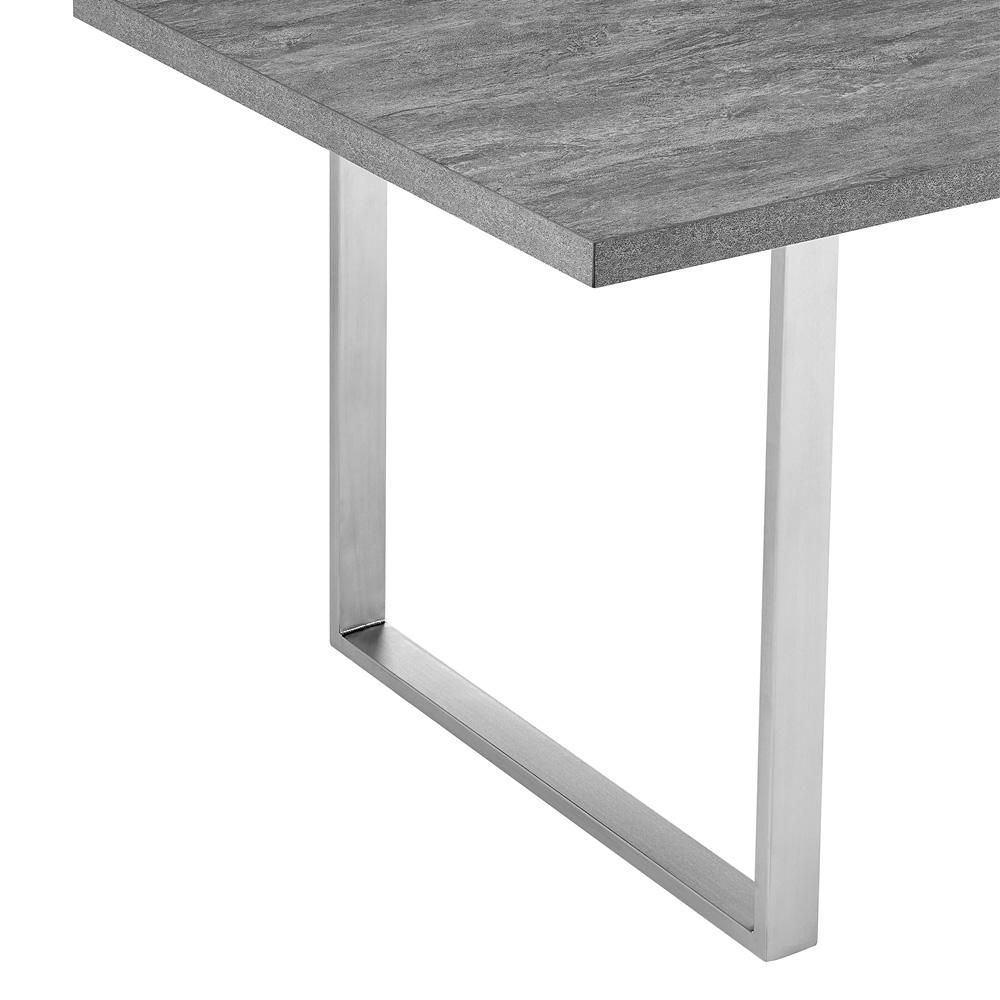 Armen Living - Fenton and Gray Pacific 5 Piece Modern Rectangular Dining Set with Metal Base - SETFEDI5FEGR veiw 7