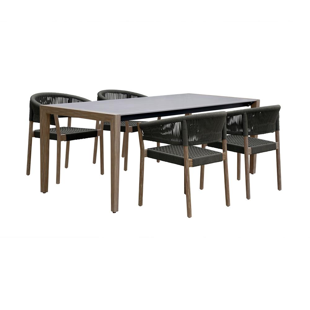 Armen Living Fineline and Doris Dining Set