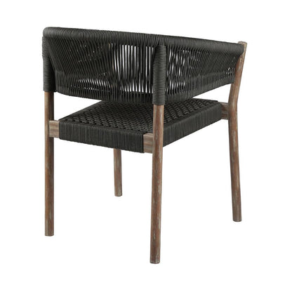 Armen Living - Fineline and Doris Indoor Outdoor 7 Piece Dining Set in Light Eucalyptus Wood with Superstone and Charcoal Rope - SETFLDILT7DOCH veiw 3
