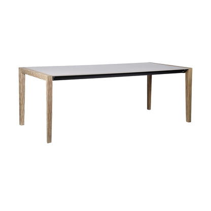 Armen Living - Fineline and Doris Indoor Outdoor 7 Piece Dining Set in Light Eucalyptus Wood with Superstone and Charcoal Rope - SETFLDILT7DOCH veiw 4