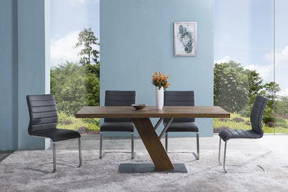 Armen Living - Fusion Contemporary Side Chair In Gray and Stainless Steel (Set of 2) - LCFUSIGR veiw 3